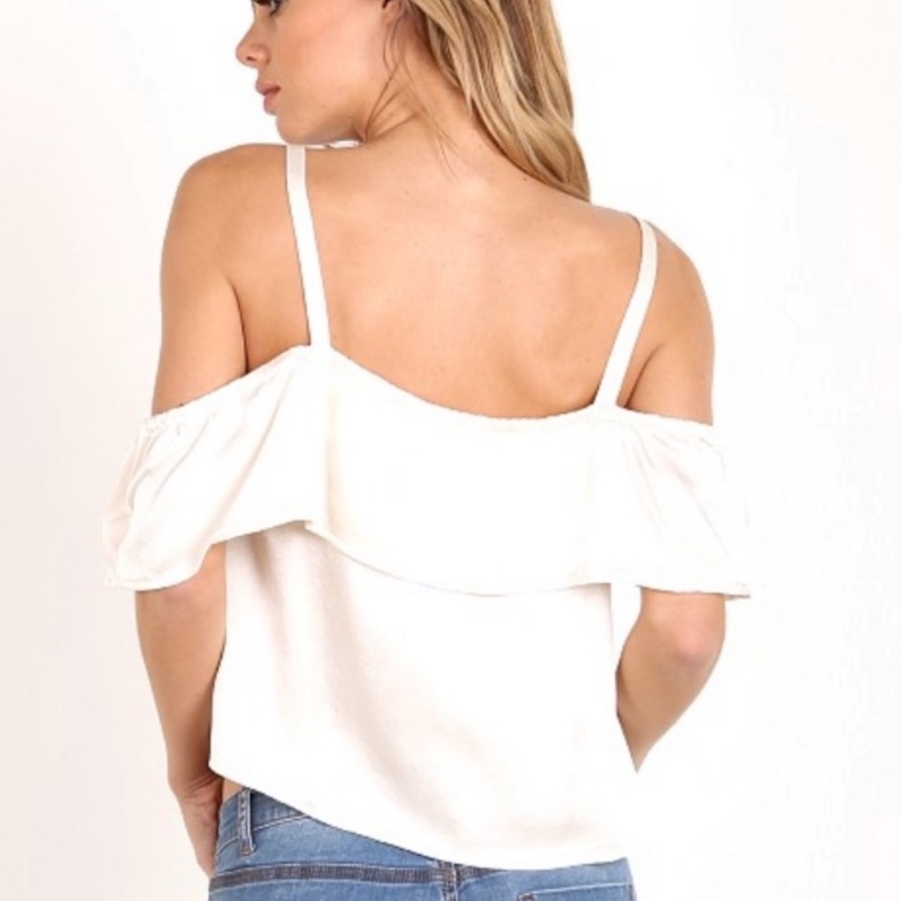 Anthropologie LaCausa New Women’s Small Satin Off The Shoulder‎ Top - Picture 9 of 9